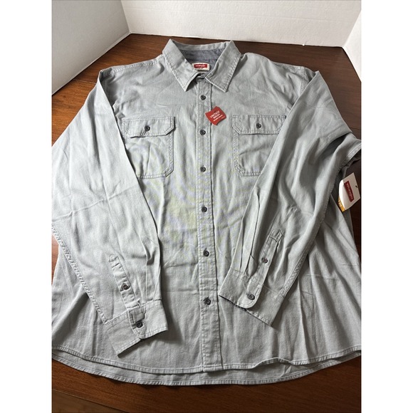 Wrangler Other - Wrangler Men's Comfort Flex Shirt Twill Long Sleeve Button Up 2XL Gray